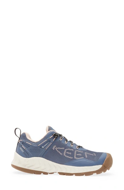 Shop Keen Nxis Evo Waterproof Speed Hiking Shoe In Vintage Indigo/ Peachy