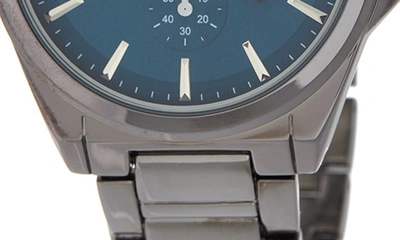 Geoffrey Beene Diamond Bracelet Strap Chronograph Watch, 42mm In Gun Metallic