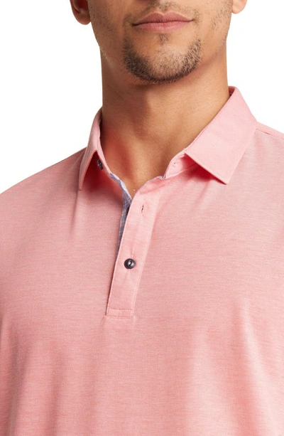 Shop Lorenzo Uomo Trim Fit Short Sleeve Polo In Coral