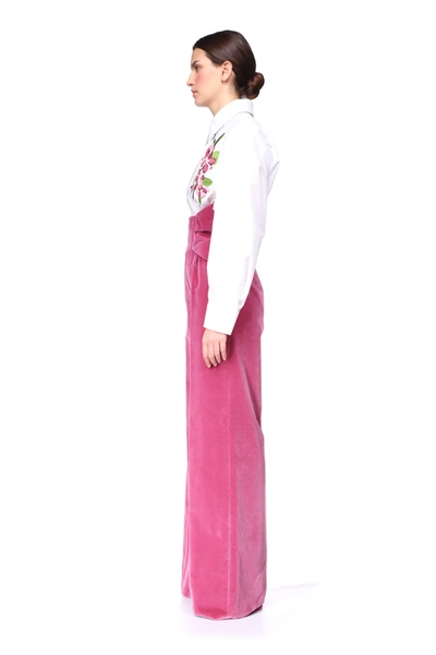 Shop Prune Goldschmidt Alix Bow Tie Pant In Pink