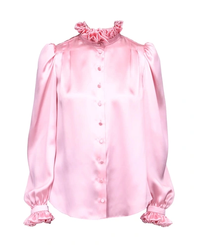 Shop Prune Goldschmidt Rosanna Double Collar Blouse In Pink