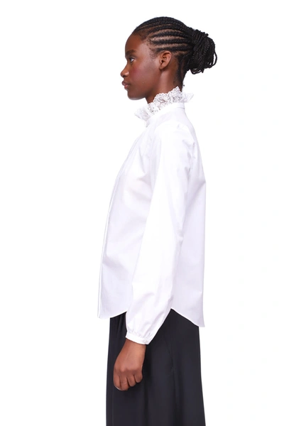Shop Prune Goldschmidt Bartsie Ruffled Collar Blouse In White
