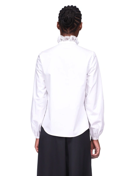 Shop Prune Goldschmidt Bartsie Ruffled Collar Blouse In White