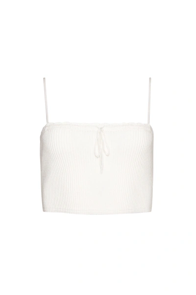 Shop Danielle Guizio Ny Cielo Rib Knit Top In White