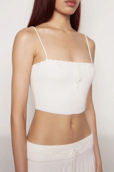 Shop Danielle Guizio Ny Cielo Rib Knit Top In White