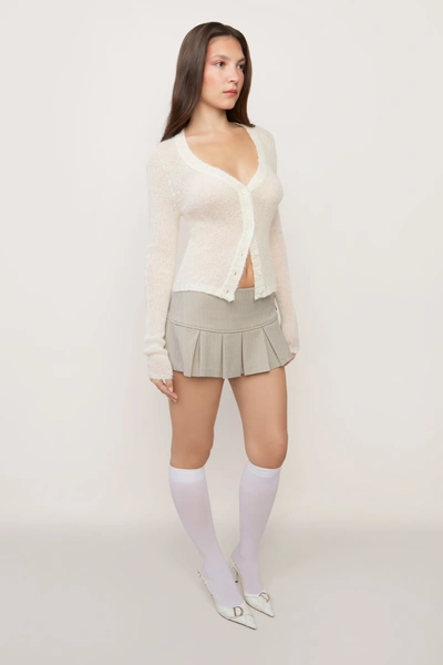 Shop Danielle Guizio Ny Full Length Mohair Cardigan In White