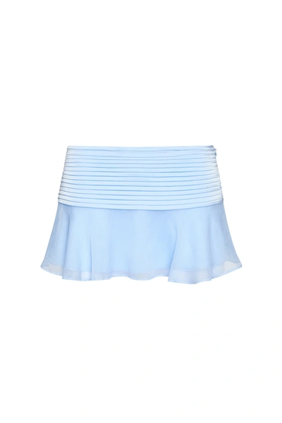 Shop Danielle Guizio Ny Pintuck Mini Skirt In Powder
