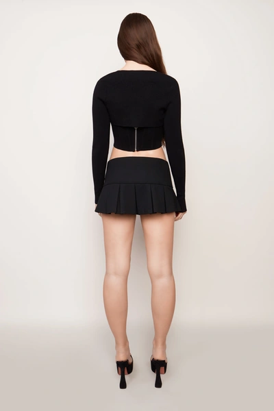 Danielle Guizio Ny Pleated Micro Mini Skirt In Black