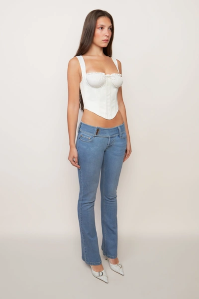 Shop Danielle Guizio Ny Ruched Cup Bustier Top In Ivory