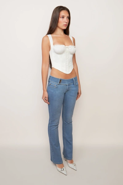 Danielle Guizio Ny Ruched Cup Bustier Top In Ivory