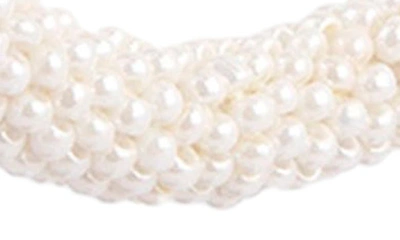 Shop Deepa Gurnani Zaria Beaded Hoop Earrings In Ivory