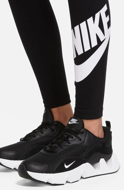 Shop Nike Sportswear Classics High Waist Graphic Leggings In Black/ White