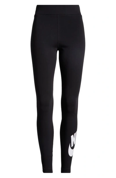Shop Nike Sportswear Classics High Waist Graphic Leggings In Black/ White