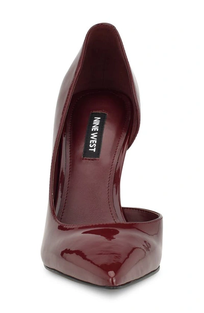 Nine West Folowe Half D'orsay Pointed Toe Pump In Dark Red