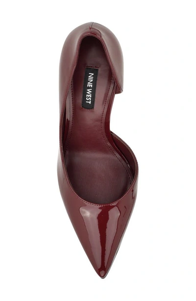 Nine West Folowe Half D'orsay Pointed Toe Pump In Dark Red