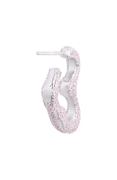 Shop Collina Strada Rhinestone Heart Hoop Earrings In Light Pink