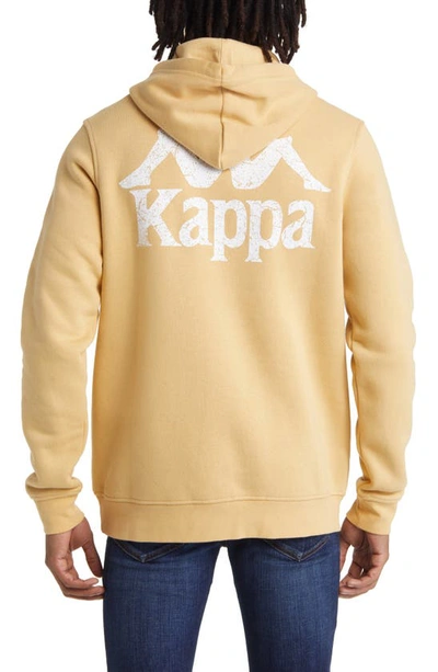 Shop Kappa Authentic Archer Graphic Hoodie In Beige Camel