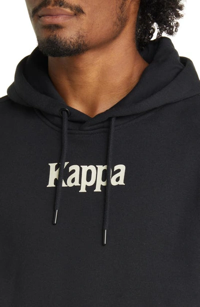 Shop Kappa Authentic Eleo Logo Graphic Hoodie In Jet Black