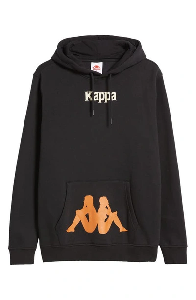 Shop Kappa Authentic Eleo Logo Graphic Hoodie In Jet Black