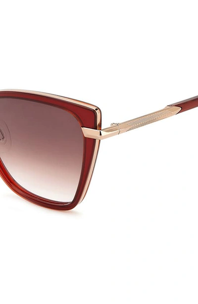 Shop Rag & Bone 56mm Gradient Cat Eye Sunglasses In Burgundy/ Burgundy Shaded