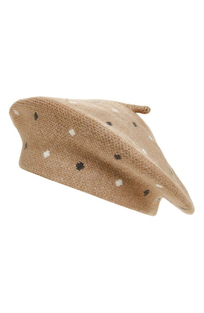 Shop The Accessory Collective Kids' Polka Dot Beret In Beige