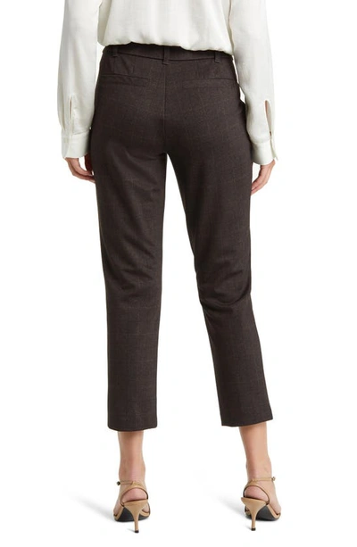 Wit & Wisdom 'ab'solution Houndstooth High Waist Ankle Straight Leg Pants In Cold Brew