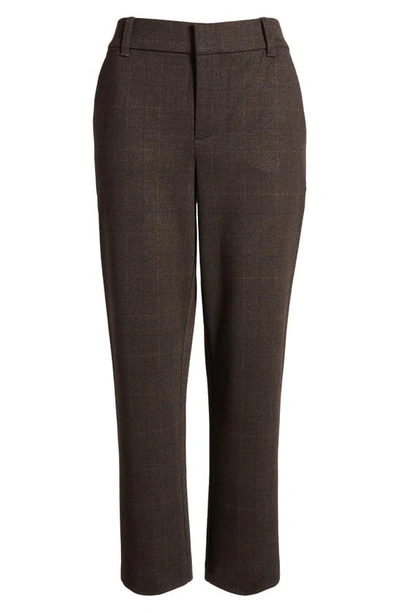 Wit & Wisdom 'ab'solution Houndstooth High Waist Ankle Straight Leg Pants In Cold Brew