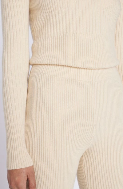 Shop Frame Rib Cashmere Blend Sweater In Light Tan