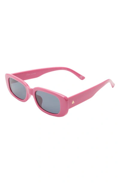 Shop Aire 51mm Ceres Rectangular Sunglasses In Pink / Smoke Mono