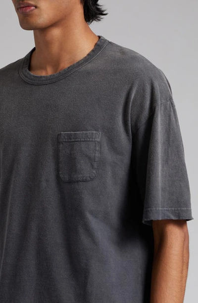 Shop Visvim Oversize Jumbo Crash Garment Dyed Pocket T-shirt In Black