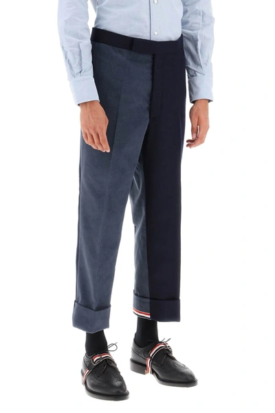 Shop Thom Browne Cuffed Trousers In Funmix Shetland