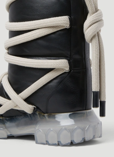 Shop Rick Owens Women Lunar Tractor Padded Leather Boots In Black