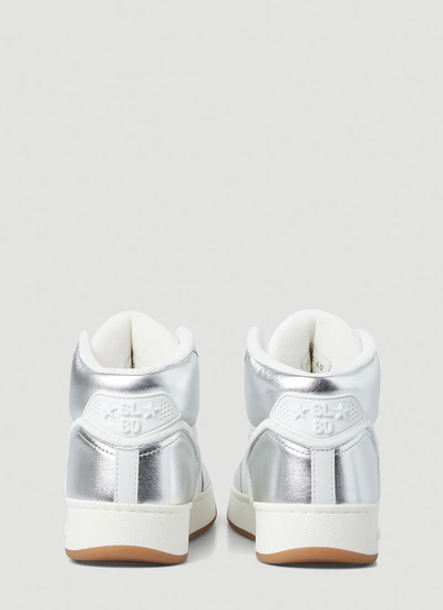 Shop Saint Laurent Women Sl/80 High Top Sneakers In Silver