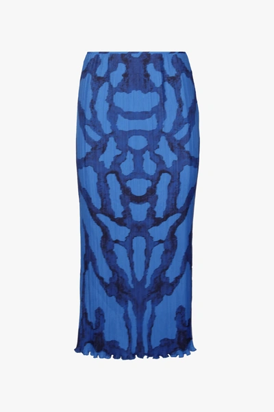 Shop Altuzarra Spring Summer 22 'pandia' Skirt In Royal Sapphire Moth