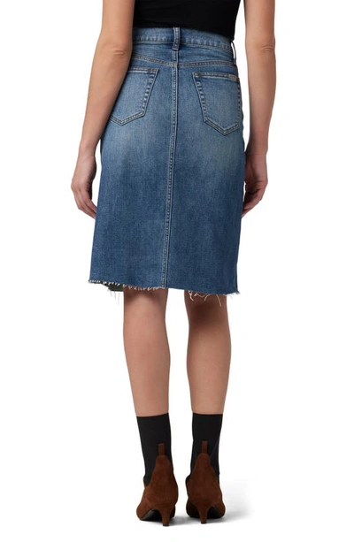 Shop Joe's High Waist Raw Hem Denim Skirt In Marigold