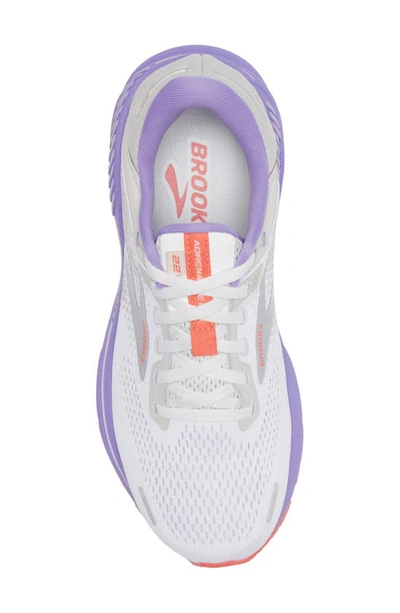 Shop Brooks Adrenaline Gts 22 Sneaker In White/ Coral/ Purple
