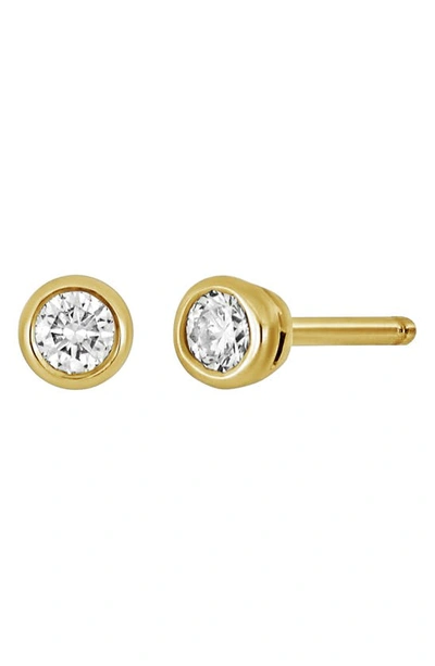Shop Bony Levy 14k Gold Bezel Diamond Stud Earrings In 14k Yellow Gold