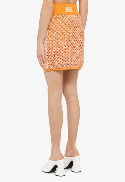 Shop Ph5 Bozo Crochet Mini Wavy Skirt In Orange