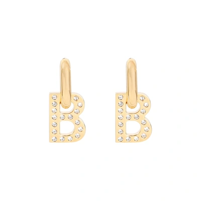 Shop Balenciaga B Chain Earrings Jewellery In Metallic