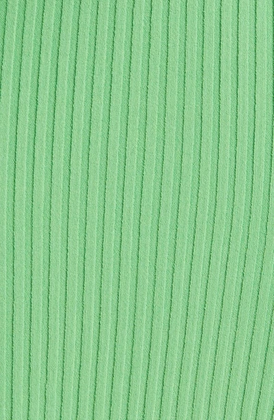 Frame Mixed Rib Midi Sweater Dress In Bright Peridot