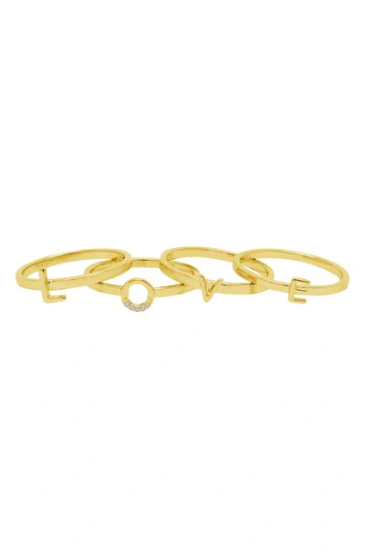 Shop Adornia Love Stacking Ring In Yellow Gold
