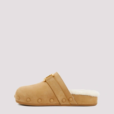 Shop Chloé Marcie Leather Mules Shoes In Nude &amp; Neutrals