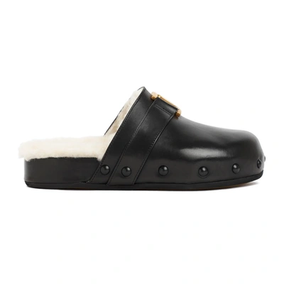 Shop Chloé Marcie Leather Mules Shoes In Black