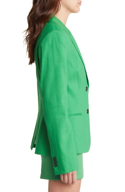 Shop Frame The Femme Two-button Blazer In Bright Peridot