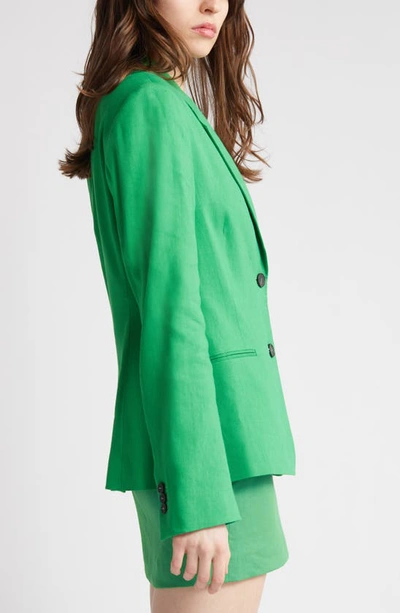 Shop Frame The Femme Two-button Blazer In Bright Peridot