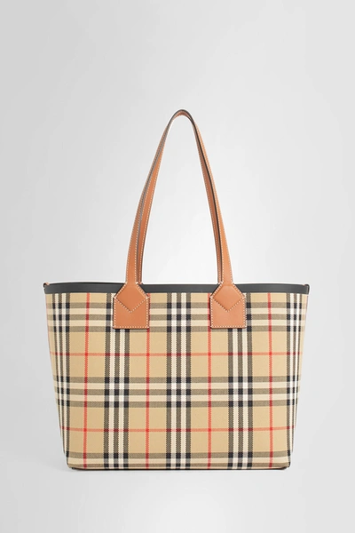 Shop Burberry Woman Beige Tote Bags