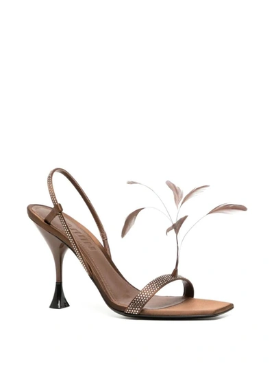 Shop 3juin Elettra Sandals With Rhinestones In Brown