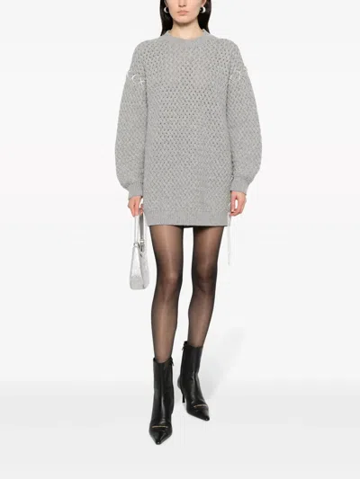 Giuseppe Di Morabito Decorative-stitching Knitted Minidress In Grau
