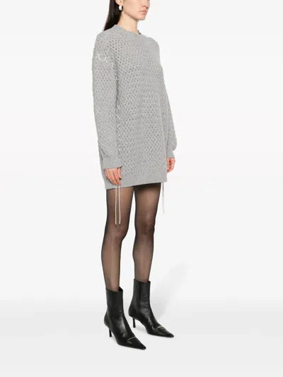 Giuseppe Di Morabito Decorative-stitching Knitted Minidress In Grau