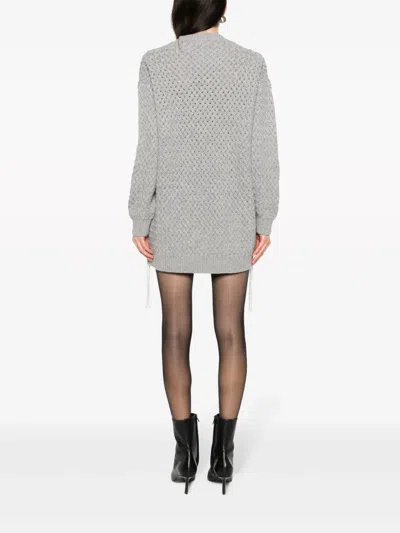 Giuseppe Di Morabito Decorative-stitching Knitted Minidress In Grau